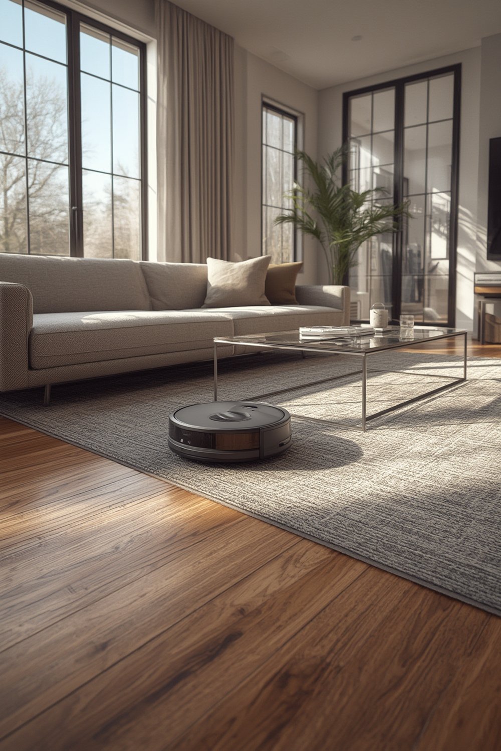 LiDAR robot vacuum cleaning hardwood floor