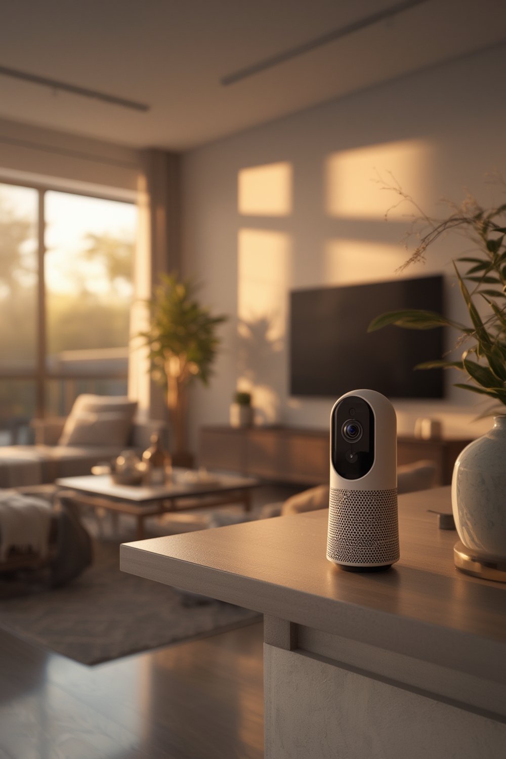 Nest Cam Indoor (Wired, 3rd Gen) in modern home setup - home monitoring