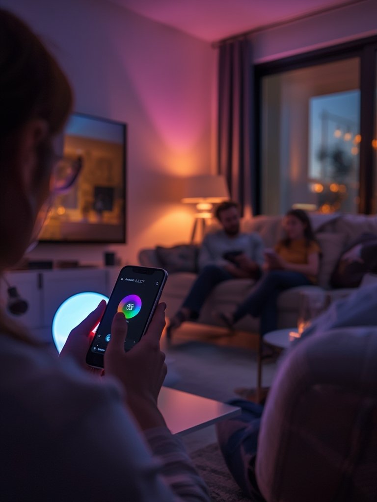 WiFi smart light bulb in use for color changing scenes