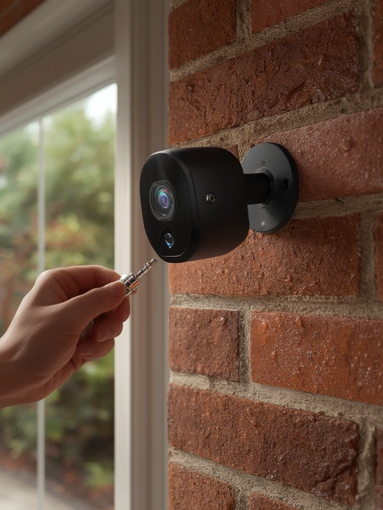 Color night vision camera feature of the outdoor security camera in action