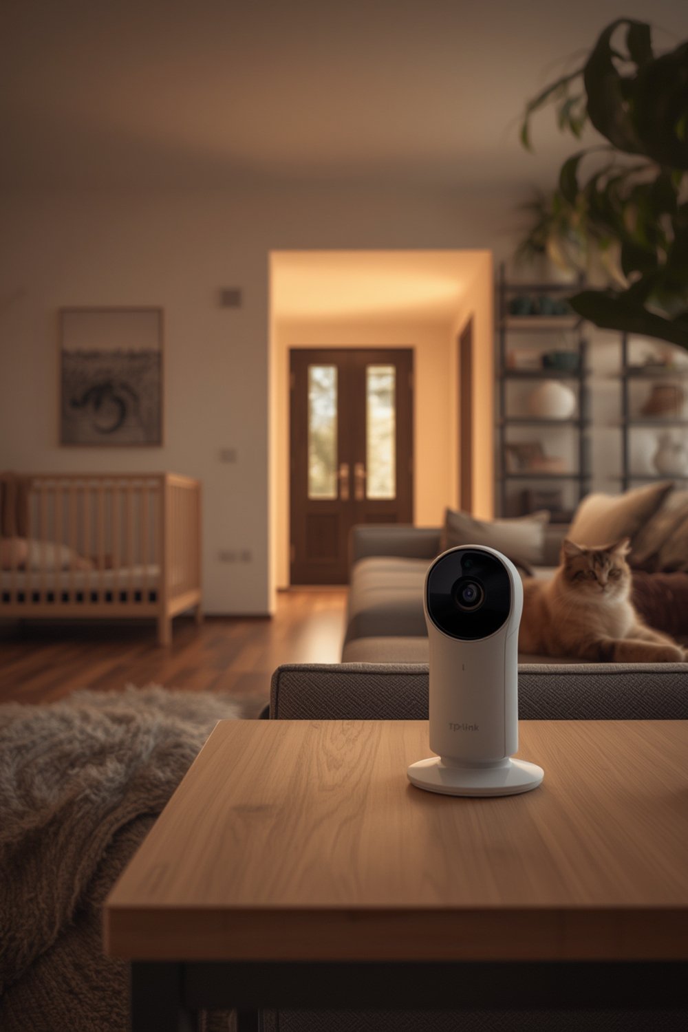 indoor camera being mounted on a bookshelf for optimal HD video surveillance