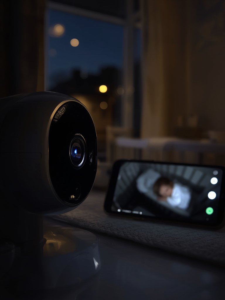 Nest Cam Indoor Security - night vision monitoring in action