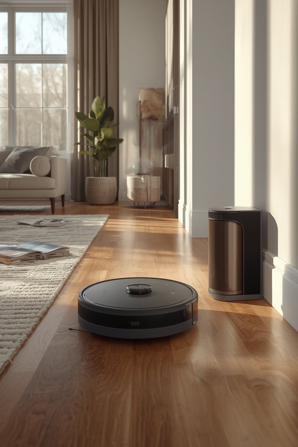 robot vacuum mop cleaning hardwood floor